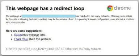 redirect loop error