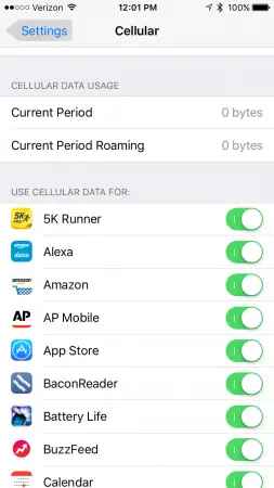 cellular data list