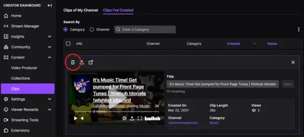 How to Delete Twitch Clips